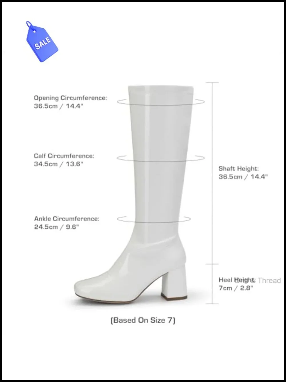 Women's Knee High Gogo Boots Square Toe Chunky Heel Faux Leather